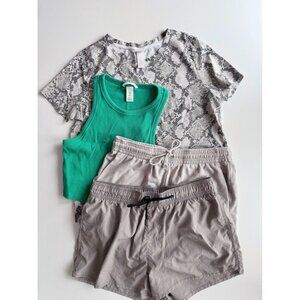 Lot of 4 H&M Workout Clothes - T-Shirt, Tank Sweatshorts, Running Shorts, Size M